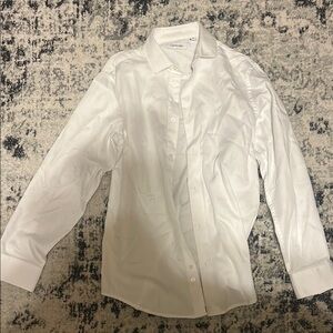 Calvin Klein White Button Down Shirt Crisp Cotton Professional